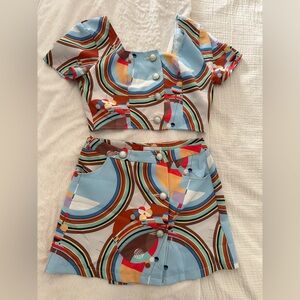 Colorful Geometric Women's Two-Piece Set